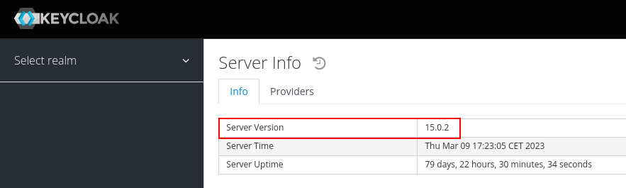Keycloak version