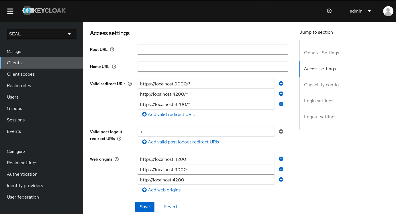 Access settings